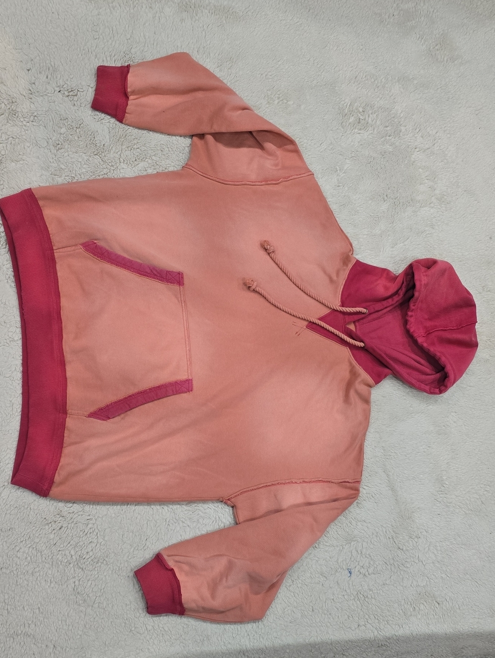 We The Free Two-Tone Coral & Rose Pullover Hoodie